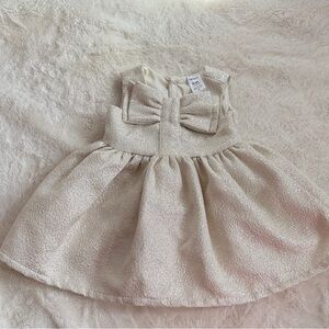 Carter's Textured Cream Bow Detail Baby Dress